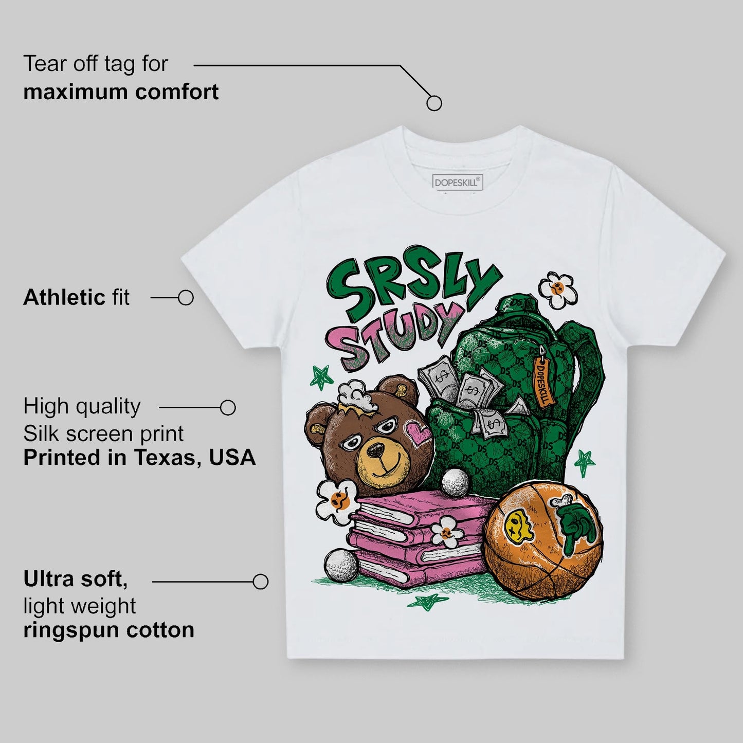 Green Collection DopeSkill Toddler Kids T-shirt SRSLY Study Graphic