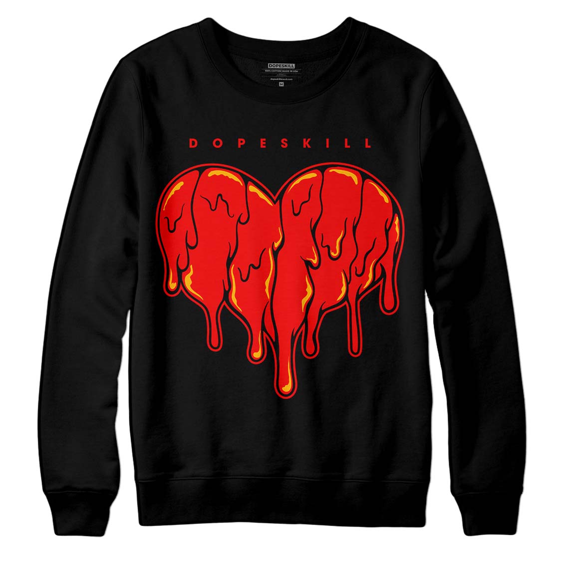 Red Collection DopeSkill Sweatshirt Slime Drip Heart Graphic
