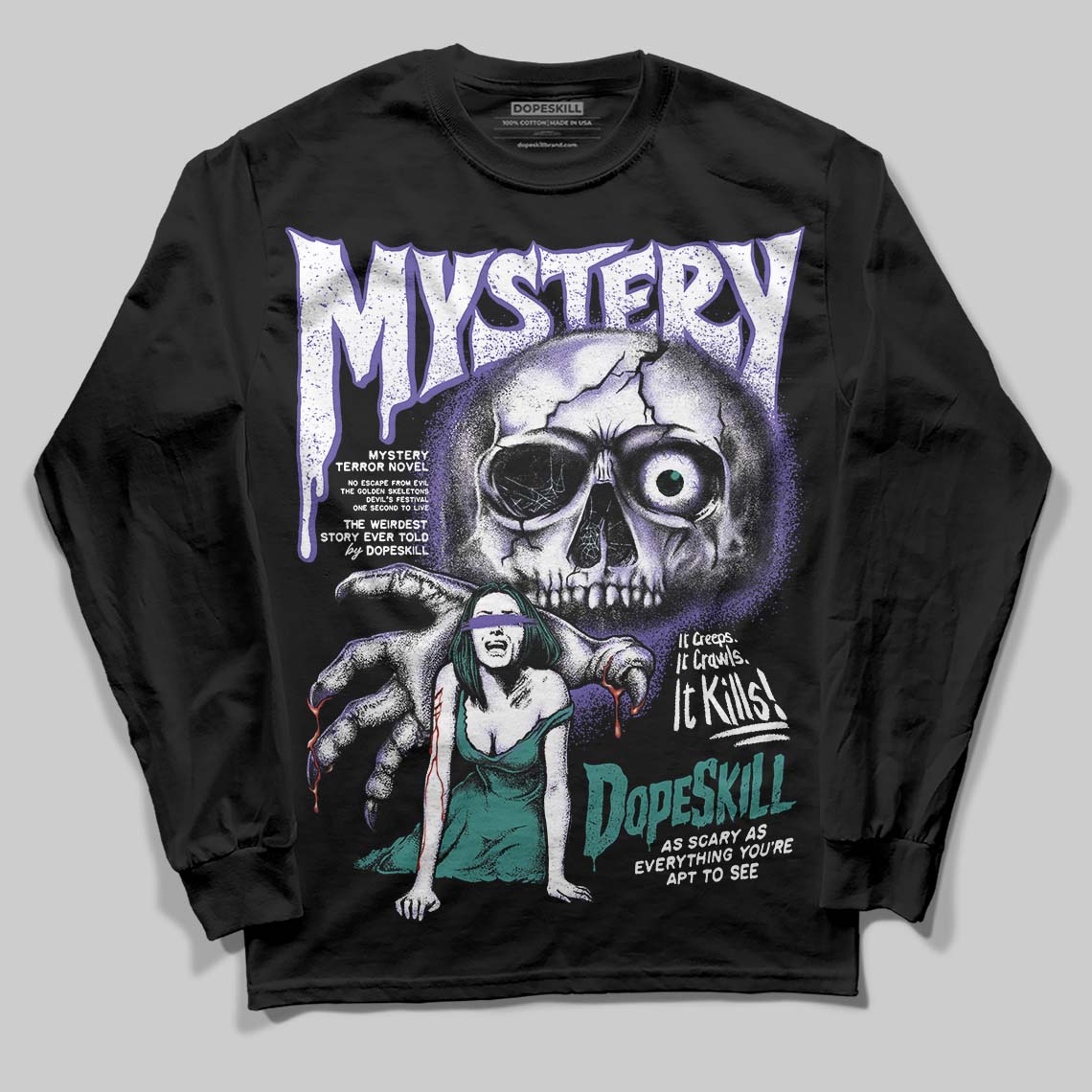 Grape 5s DopeSkill Long Sleeve T-Shirt Mystery Ghostly Grasp Graphic