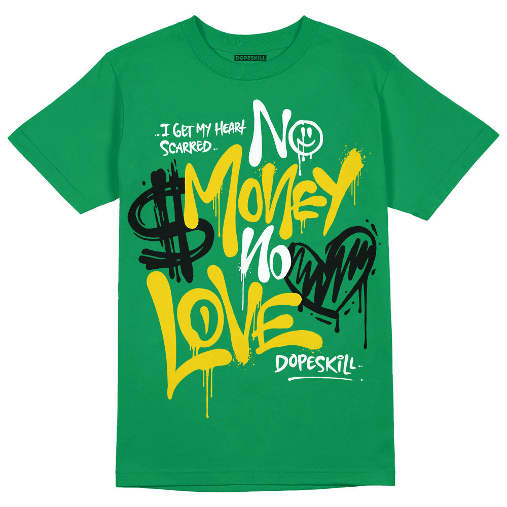 Green Collection DopeSkill Green T-shirt No Money No Love Typo Graphic