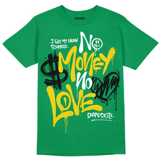 Green Collection DopeSkill Green T-shirt No Money No Love Typo Graphic