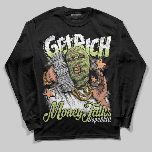 Luminous Green 5s DopeSkill Long Sleeve T-Shirt Get Rich Graphic