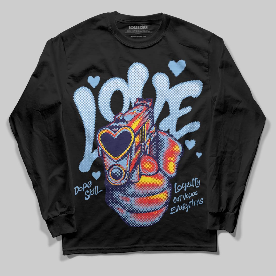 University Blue 6s DopeSkill Long Sleeve T-Shirt Love Shot Graphic