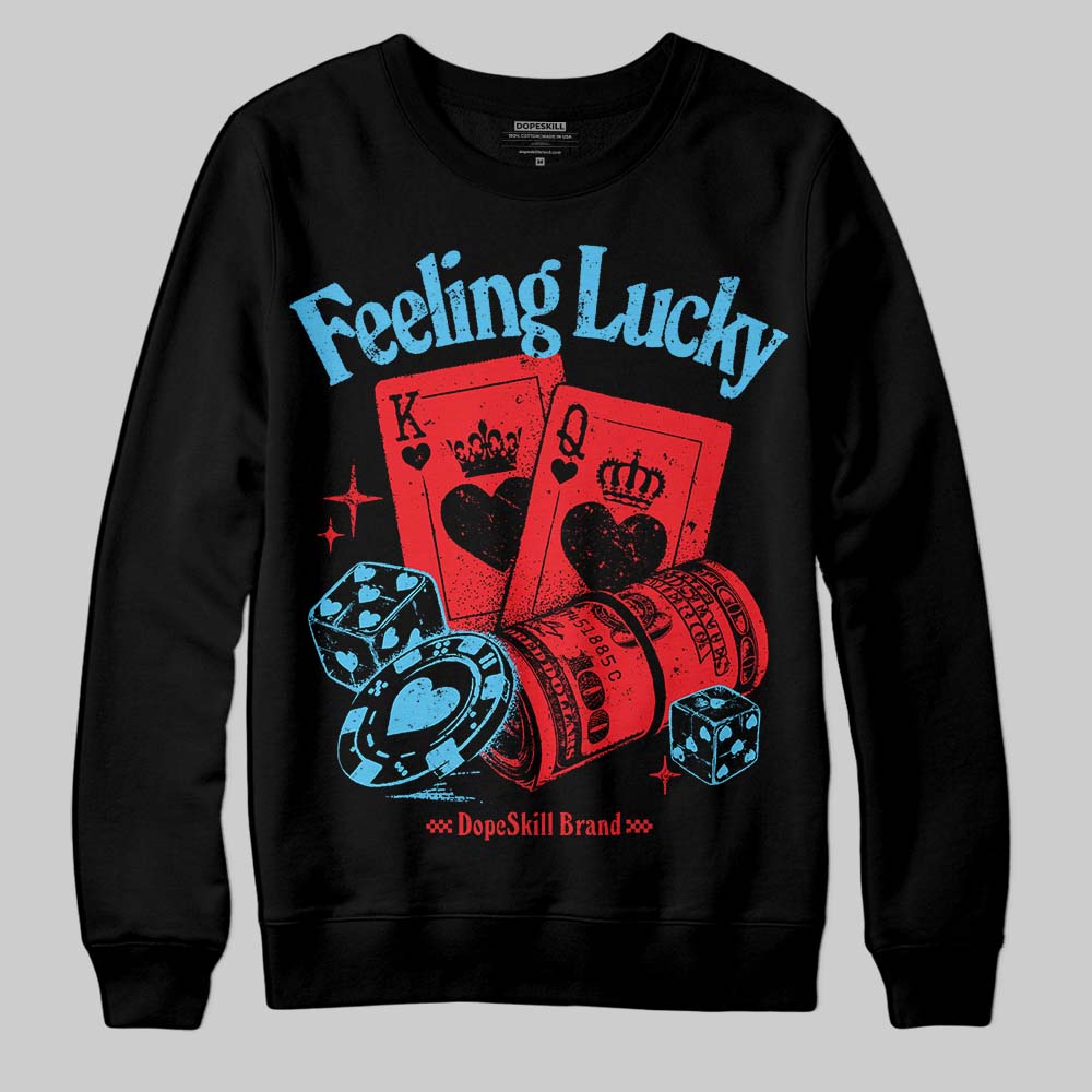 Red Collection DopeSkill Sweatshirt Feeling Lucky Graphic