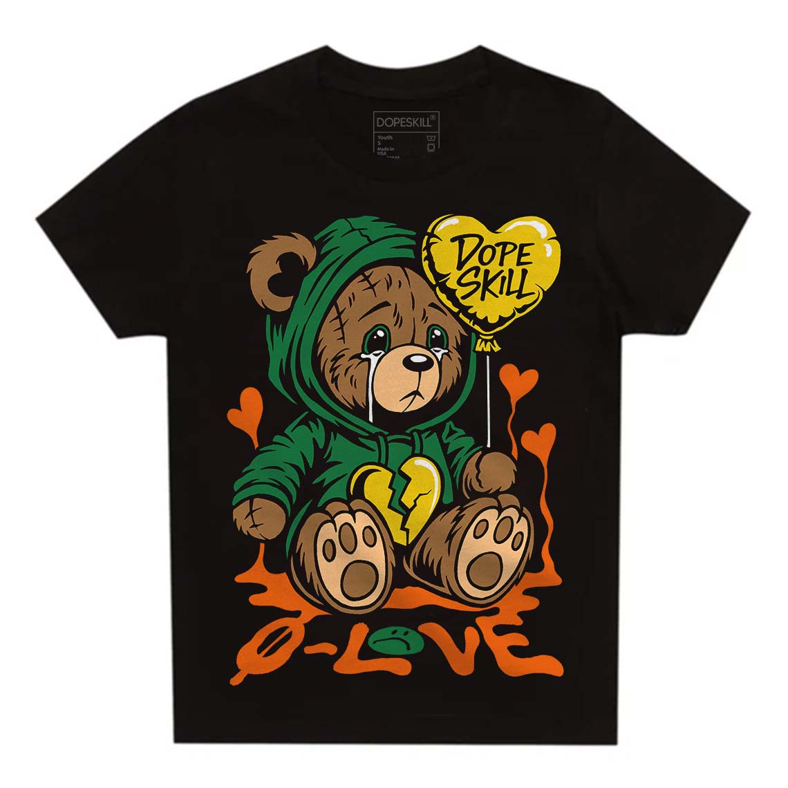 Green Collection DopeSkill Toddler Kids T-shirt Broken Bear Graphic