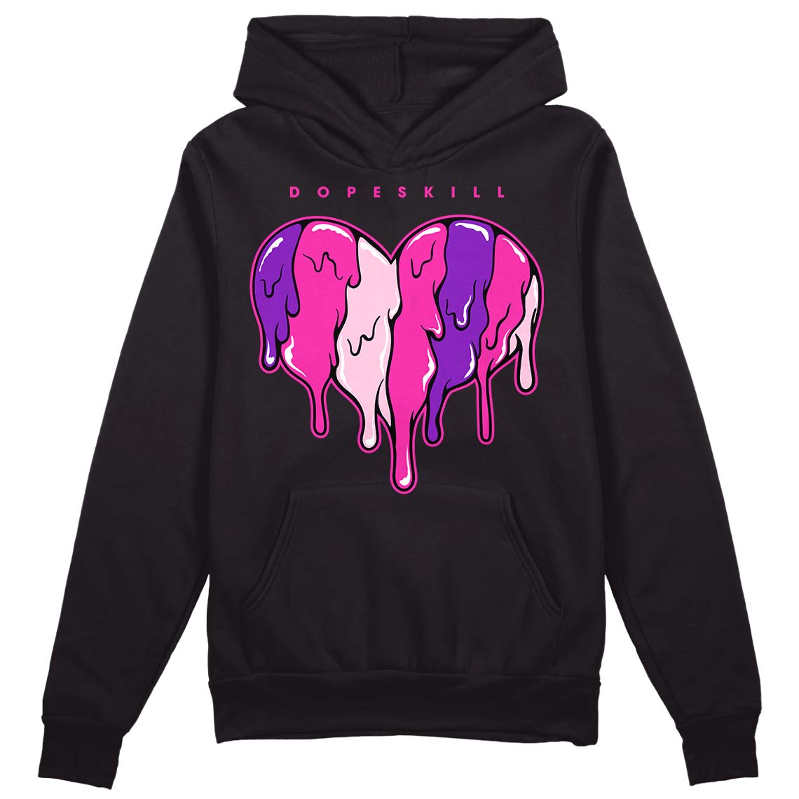 Pink Collection DopeSkill Hoodie Sweatshirt Slime Drip Heart Graphic
