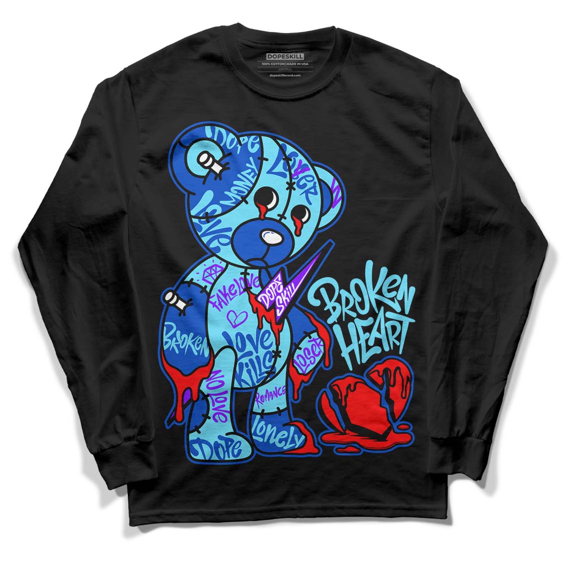 SB Dunk Argon DopeSkill Long Sleeve T-Shirt Broken Heart Graphic