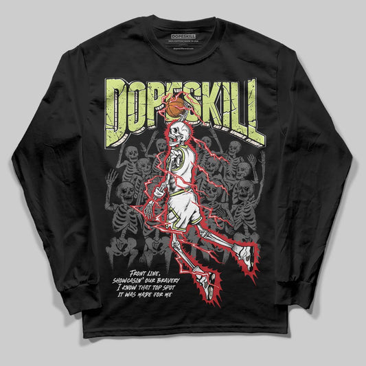 Luminous Green 5s DopeSkill Long Sleeve T-Shirt Thunder Dunk Graphic