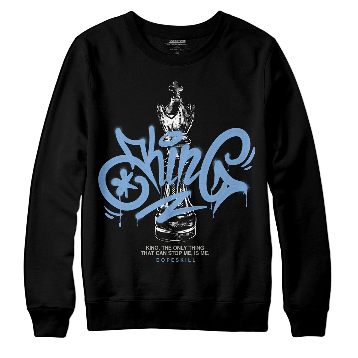 University Blue 5s DopeSkill Sweatshirt King Chess Graphic