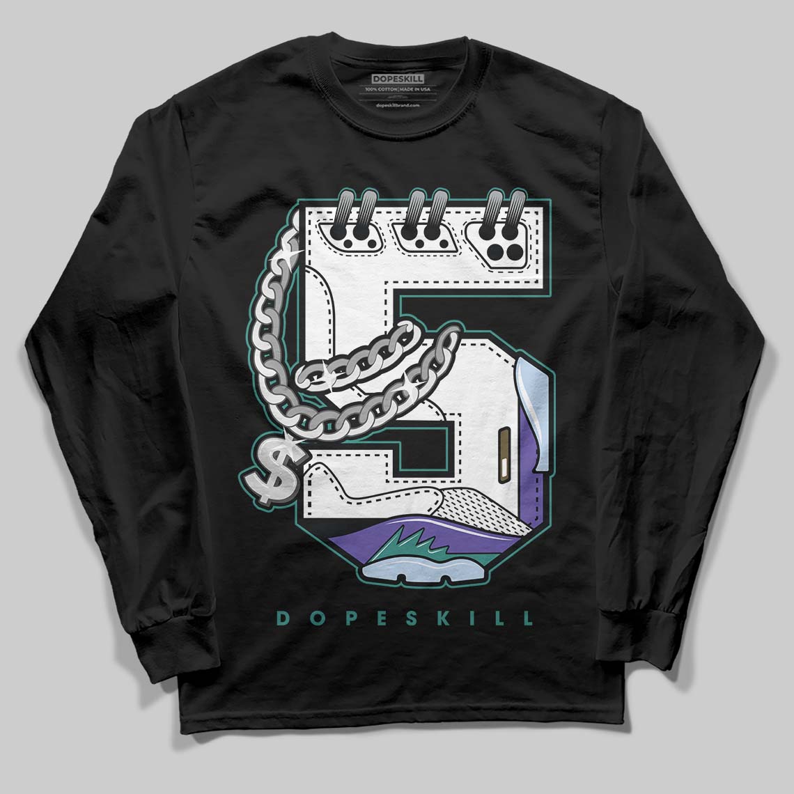 Grape 5s DopeSkill Long Sleeve T-Shirt No.5 Graphic