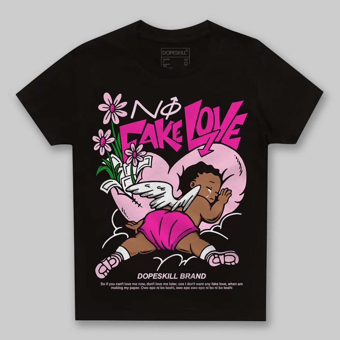 Triple Pink Dunk DopeSkill Toddler Kids T-shirt No Fake Love Graphic