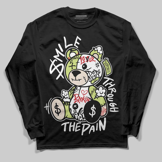 Luminous Green 5s DopeSkill Long Sleeve T-Shirt Smile Through The Pain Graphic