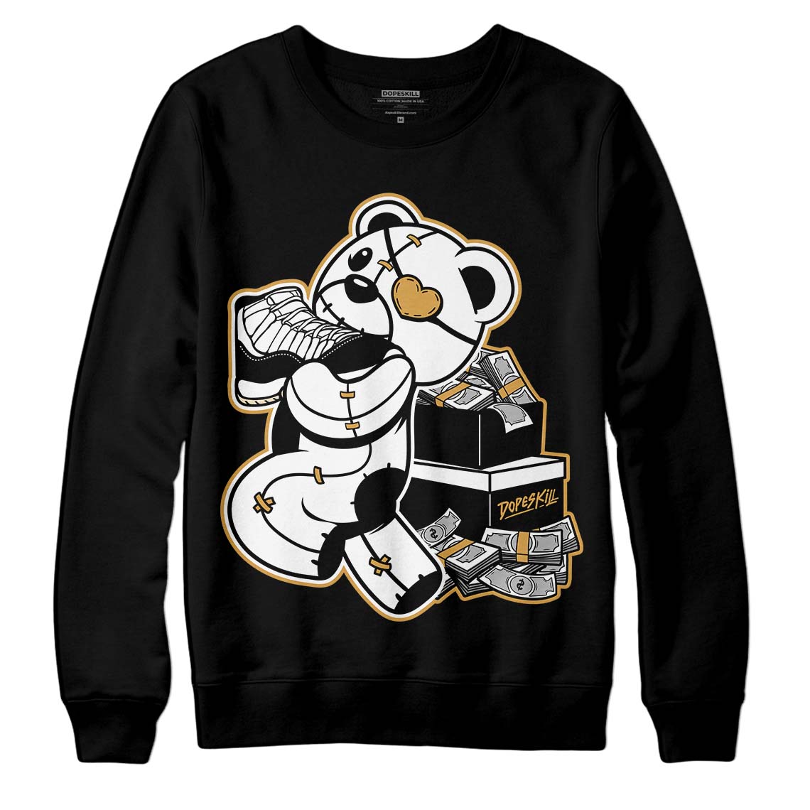 Gratitude 11s DopeSkill Sweatshirt Bear Steals Sneaker Graphic