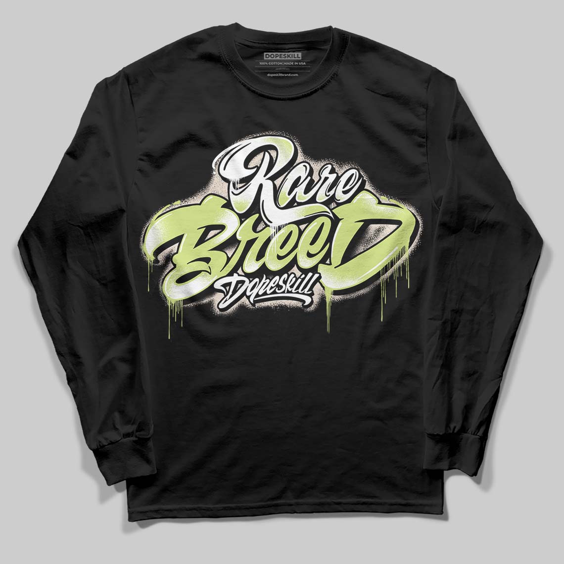 Luminous Green 5s DopeSkill Long Sleeve T-Shirt Rare Breed Type Graphic
