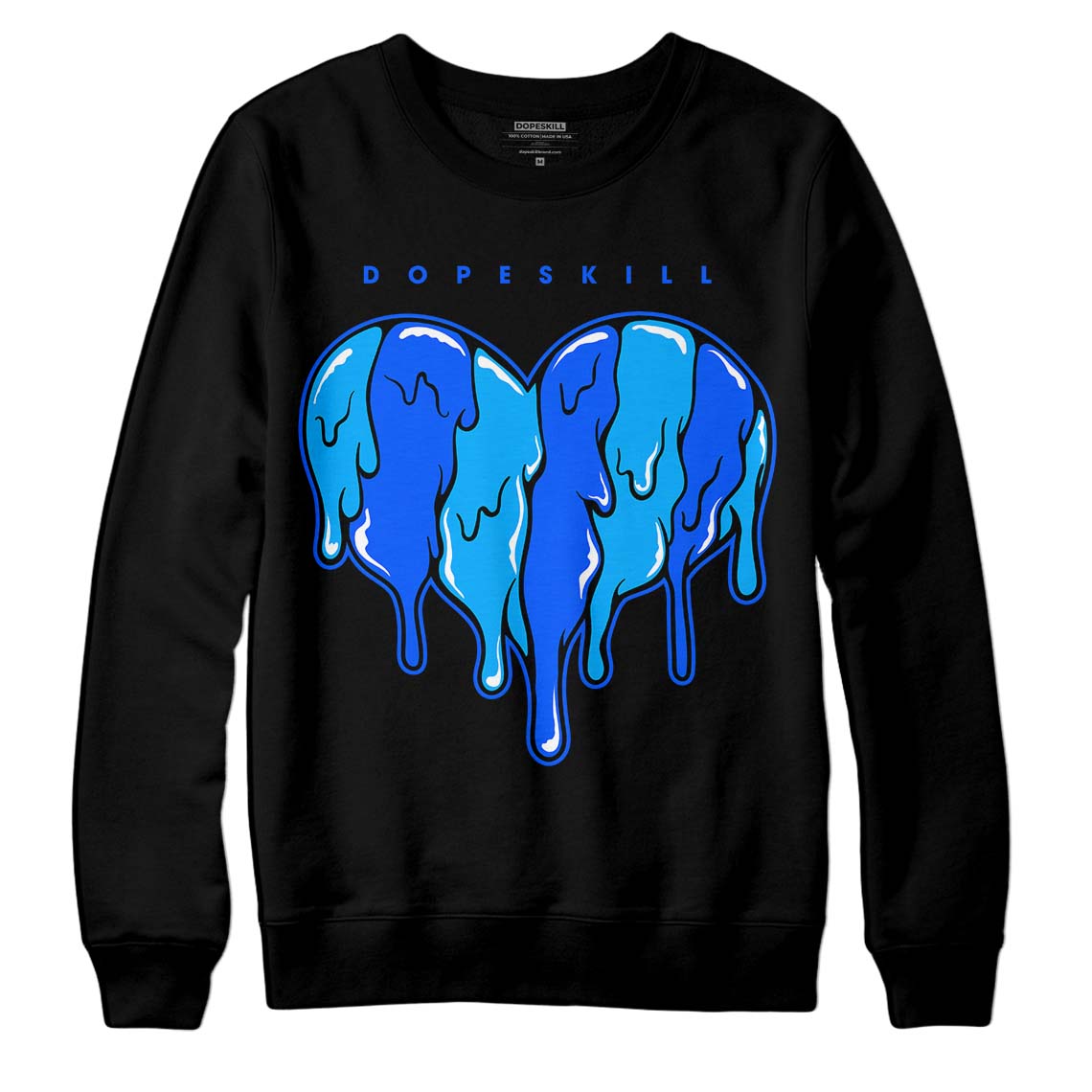Royal Blue Collection DopeSkill Sweatshirt Slime Drip Heart Graphic