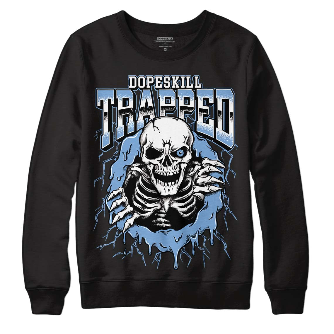 University Blue 5s DopeSkill Sweatshirt Trapped Halloween Graphic