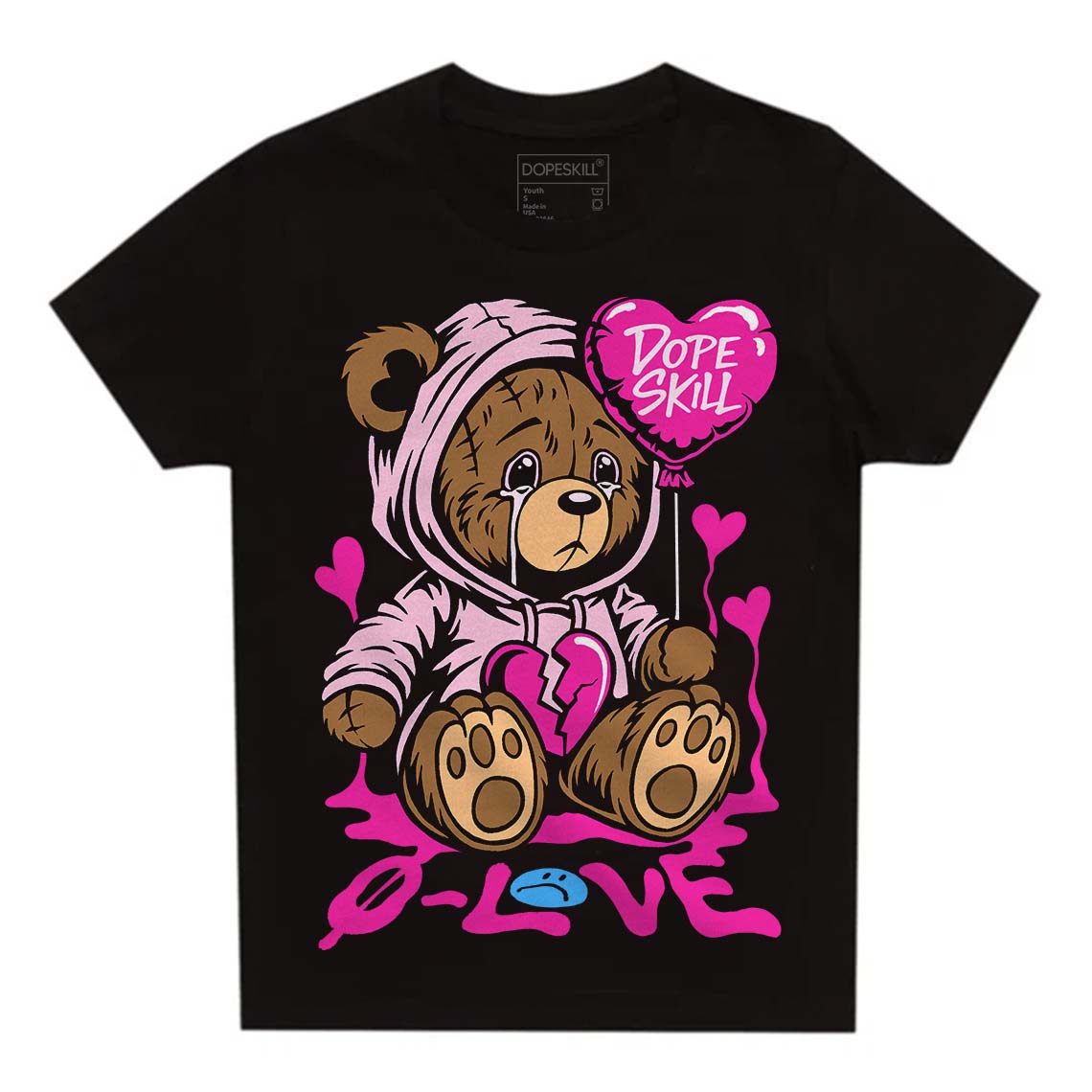 Triple Pink Dunk DopeSkill Toddler Kids T-shirt Broken Bear Graphic