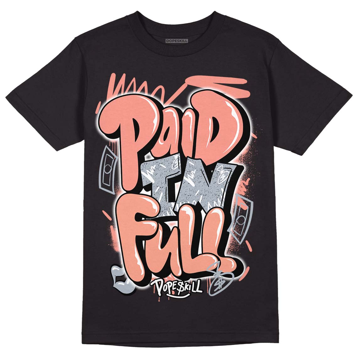 Crimson Bliss 5s DopeSkill T-Shirt New Paid In Full Graphic