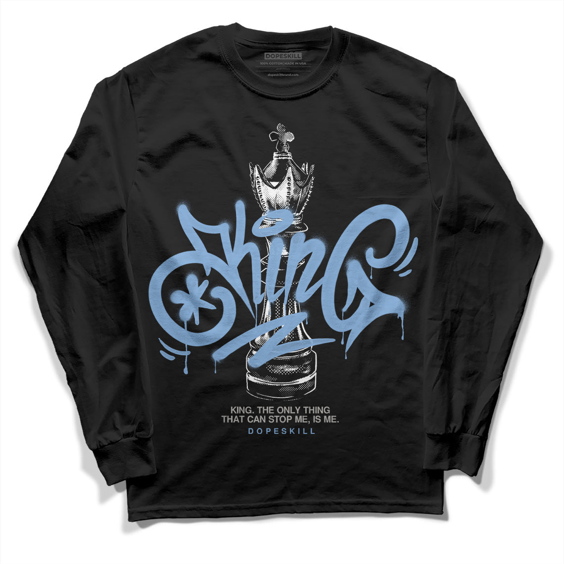 University Blue 5s DopeSkill Long Sleeve T-Shirt King Chess Graphic