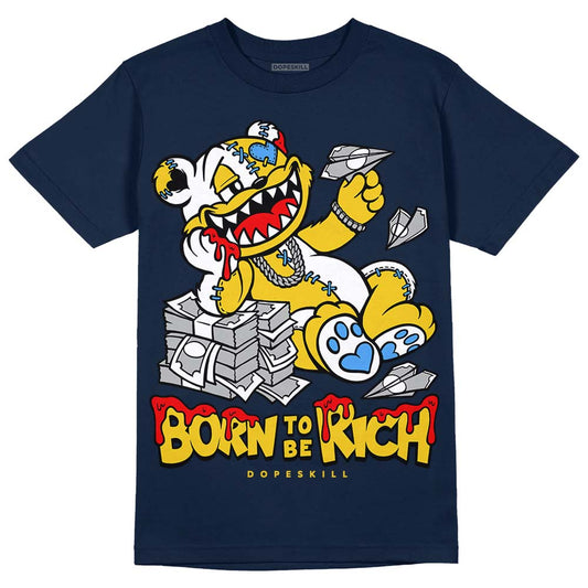 Michigan Dunks DopeSkill Midnight Navy T-Shirt Born To Be Rich Graphic