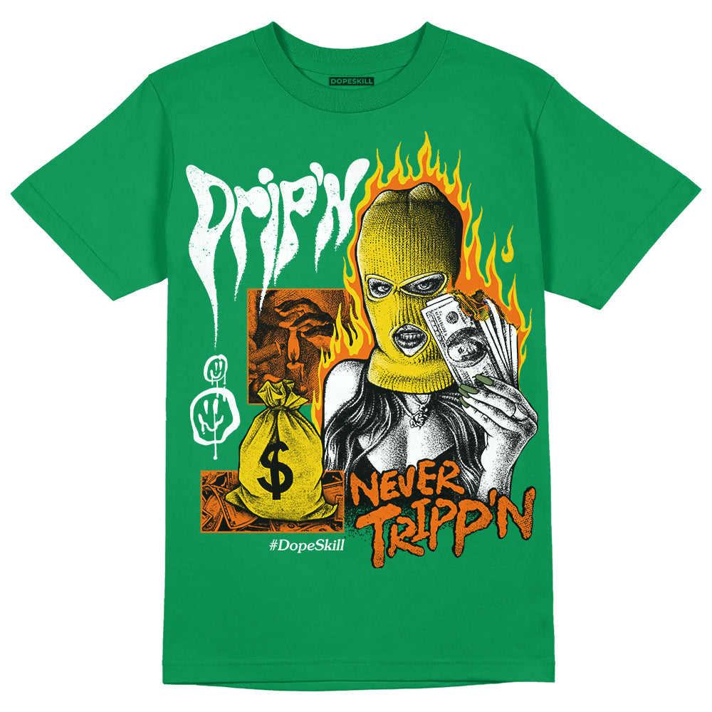 Green Collection DopeSkill Green T-shirt Drip'n Never Tripp'n Graphic