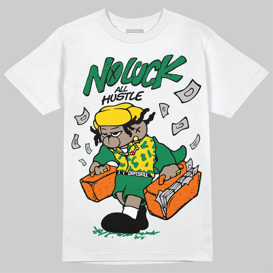 Green Collection DopeSkill T-Shirt No Luck, All Hustle Graphic