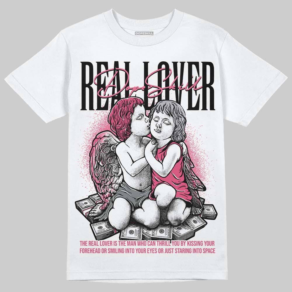 White Fluo Pink DopeSkill T-Shirt Real Lover Graphic