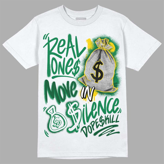 Green Collection DopeSkill T-Shirt Real Ones Move In Silence Graphic