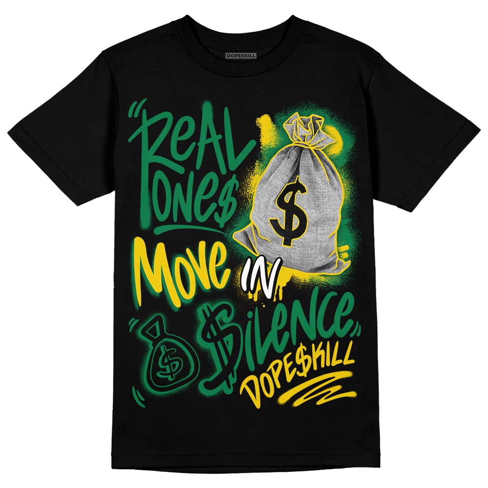 Green Collection DopeSkill T-Shirt Real Ones Move In Silence Graphic