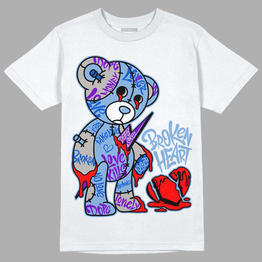 University Blue 5s DopeSkill T-Shirt Broken Heart Graphic