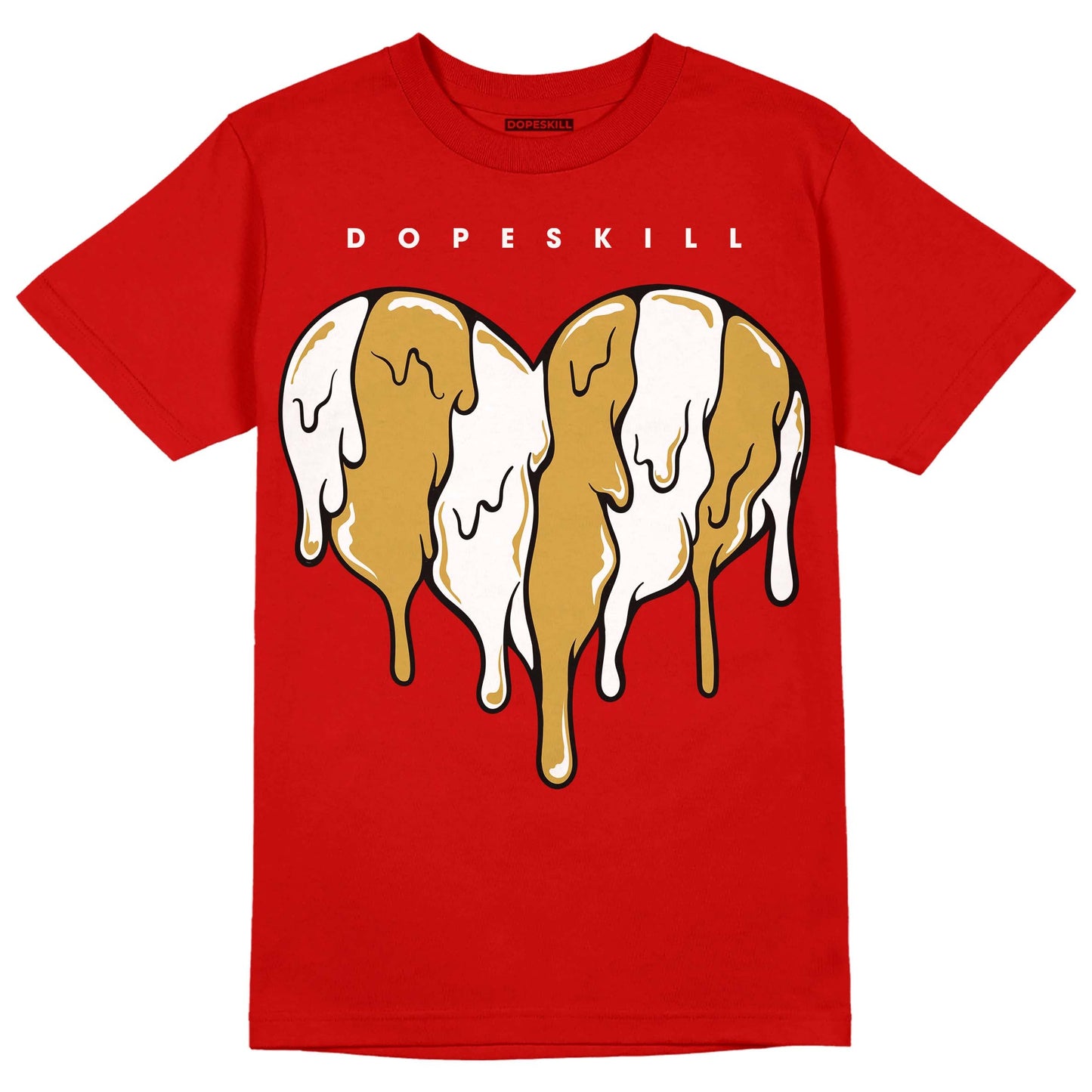 Red Collection DopeSkill Red T-shirt Slime Drip Heart Graphic