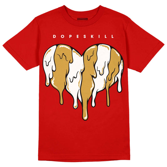 Red Collection DopeSkill Red T-shirt Slime Drip Heart Graphic