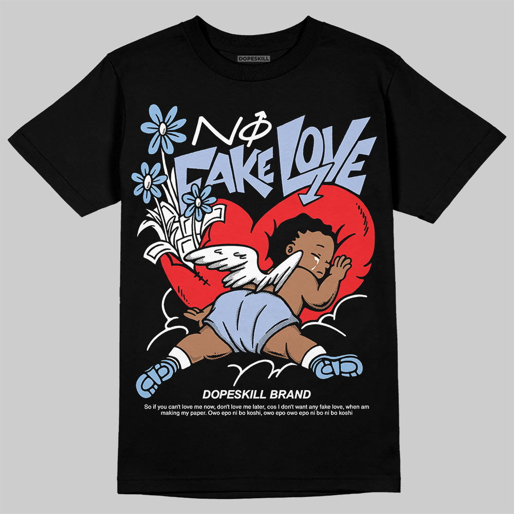 Women's Runner Sneaker Light Blue DopeSkill T-Shirt No Fake Love Graphic