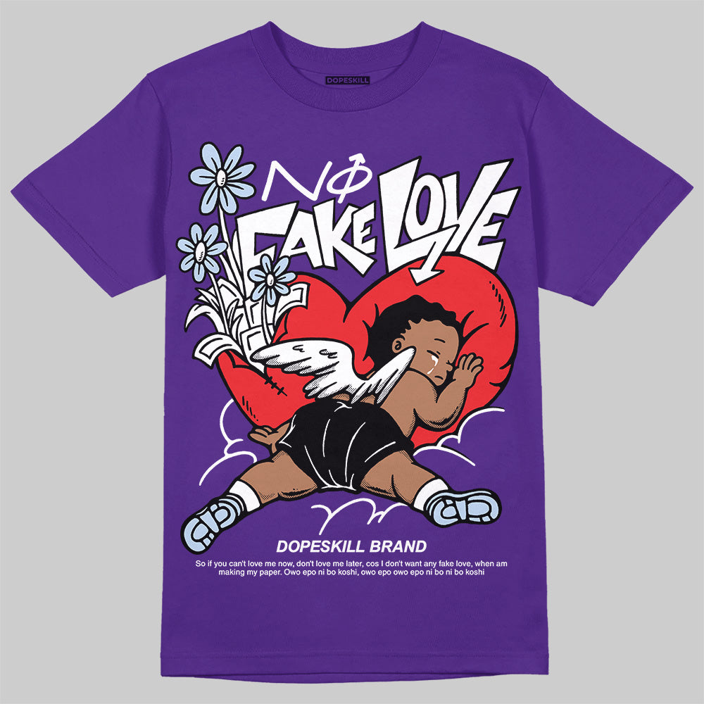 Grape 5s DopeSkill T-Shirt No Fake Love Graphic