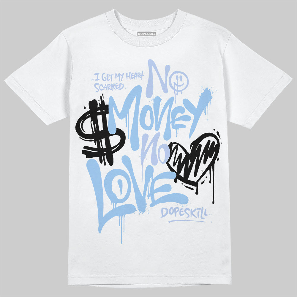 Women's Runner Sneaker Light Blue DopeSkill T-Shirt No Money No Love Typo Graphic