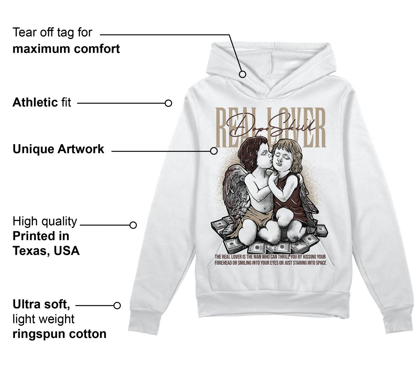 Latte 1s DopeSkill Hoodie Sweatshirt Real Lover Graphic