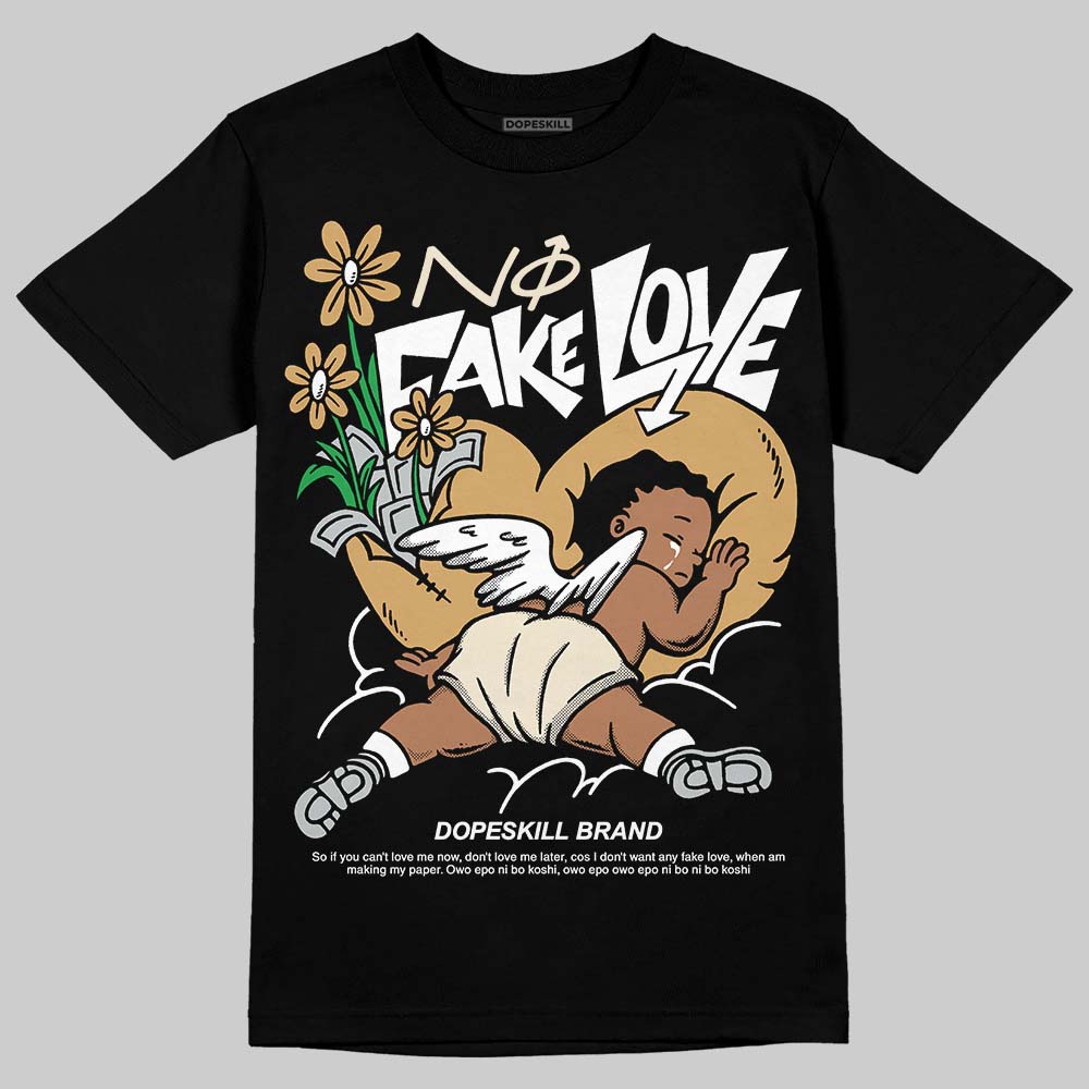 Reverse Metallic 5s DopeSkill T-Shirt No Fake Love Graphic