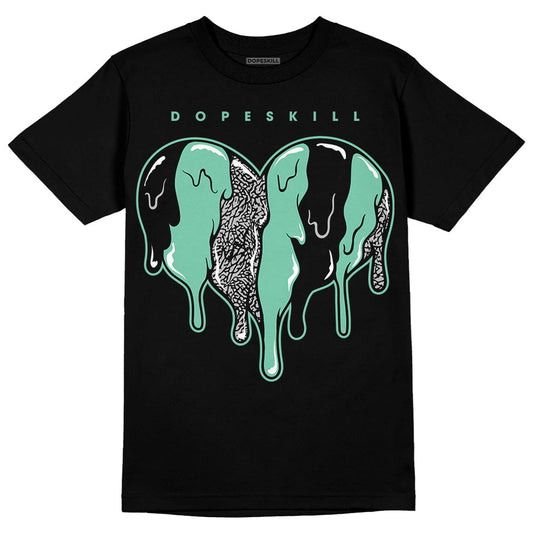 Green Glow 3s DopeSkill T-Shirt Slime Drip Heart Graphic