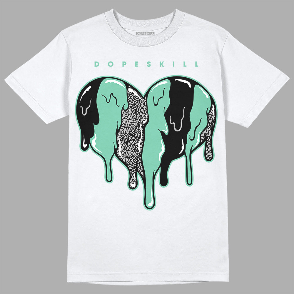Green Glow 3s DopeSkill T-Shirt Slime Drip Heart Graphic