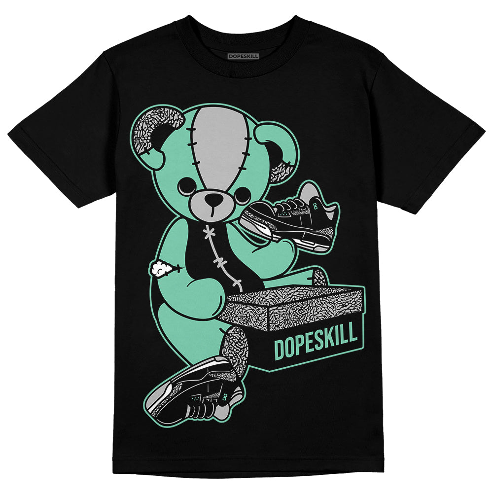 Green Glow 3s DopeSkill T-Shirt Sneakerhead BEAR Graphic
