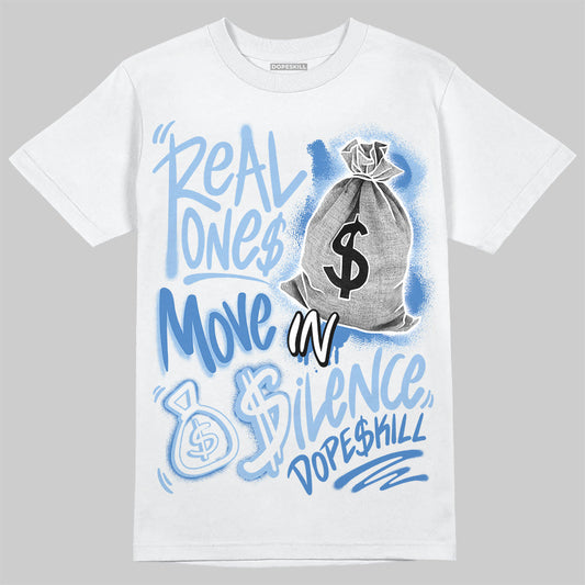 Women's Runner Sneaker Light Blue DopeSkill T-Shirt Real Ones Move In Silence Graphic