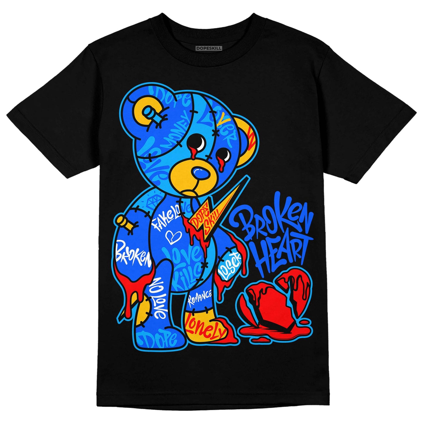 Royal Blue Collection DopeSkill T-Shirt Broken Heart Graphic