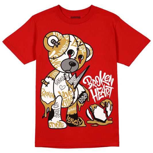 Red Collection DopeSkill Red T-shirt Broken Heart Graphic