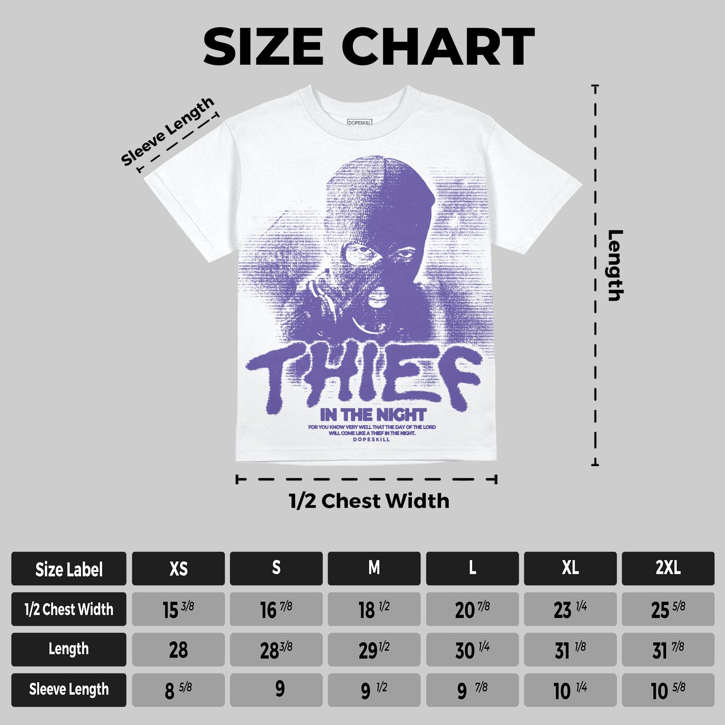 Grape 5s DopeSkill Oversize Print T-Shirt Thief In The Night Graphic
