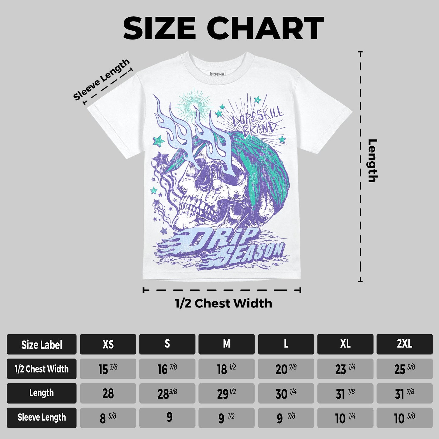 Grape 5s DopeSkill Oversize Print T-Shirt Drip Season Graphic