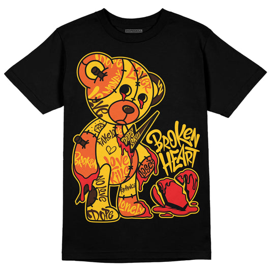 Yellow Collection DopeSkill T-Shirt Broken Heart Graphic