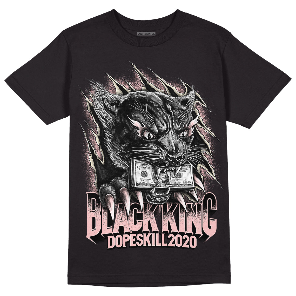 Washed Pink 1s Retro High OG DopeSkill T-Shirt Black King Graphic