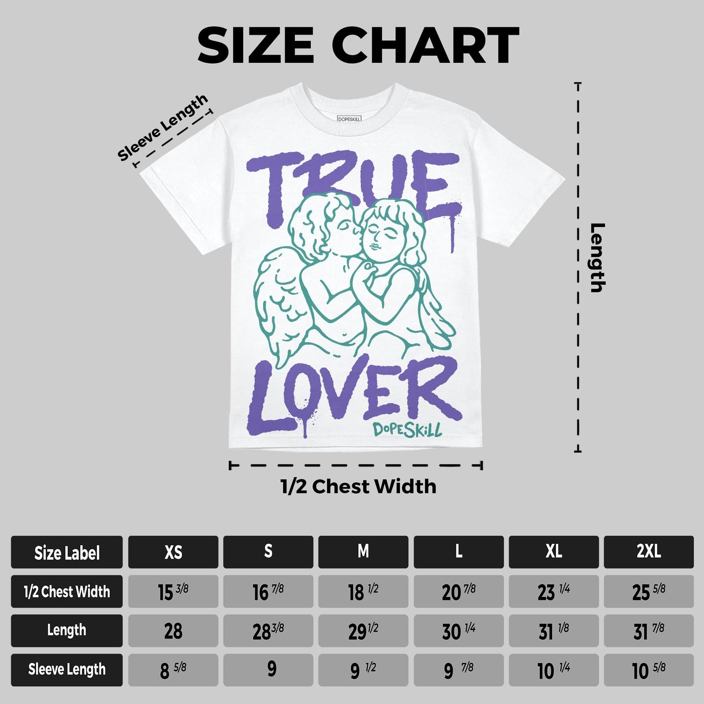 Grape 5s DopeSkill Oversize Print T-Shirt True Lover Graphic