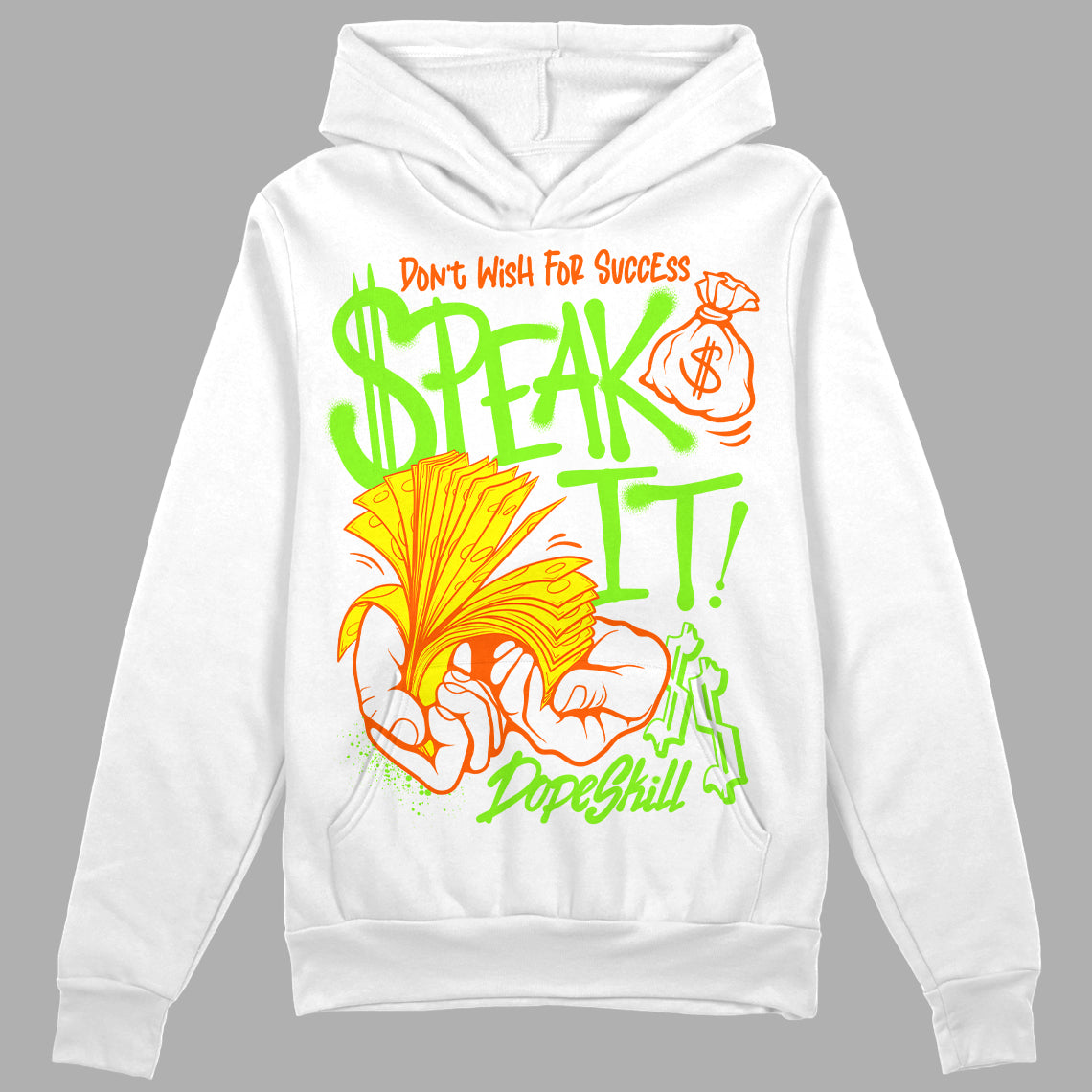 Neon Green Collection DopeSkill Hoodie Sweatshirt Speak It Graphic