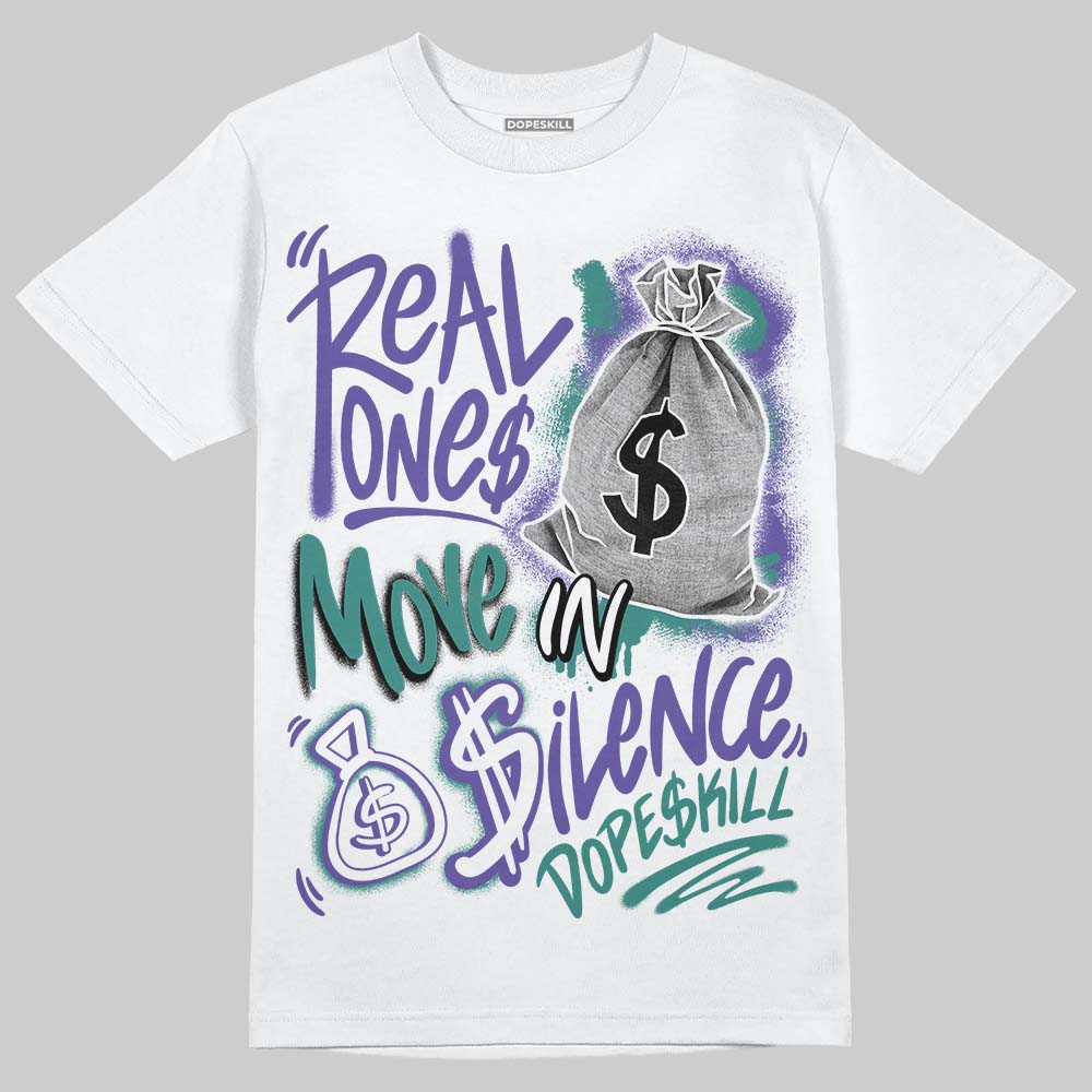 Grape 5s DopeSkill T-Shirt Real Ones Move In Silence Graphic